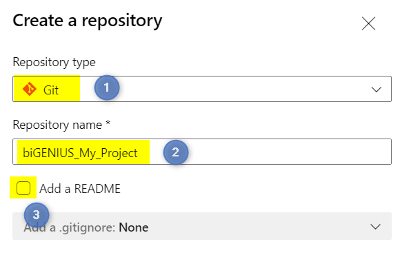 Dig Metadata Repository Configure a Metadata Repository in Azure DevOps for your Project